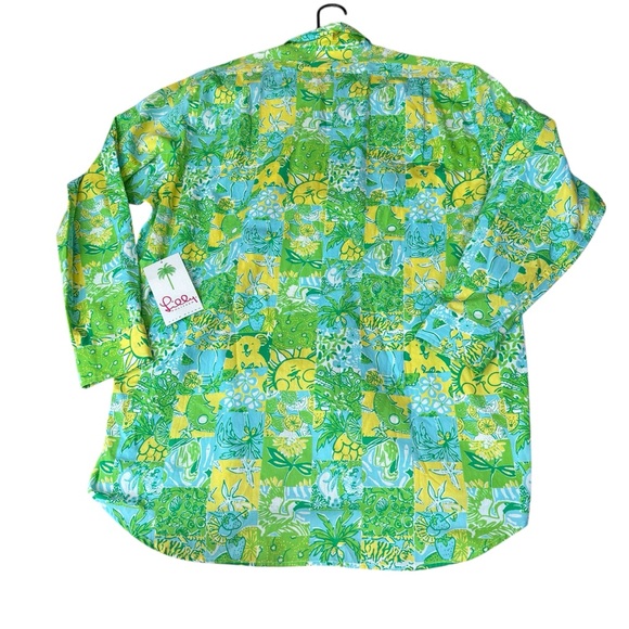 Colorful Green and Yellow Men's Shirt - Picture 4 of 14